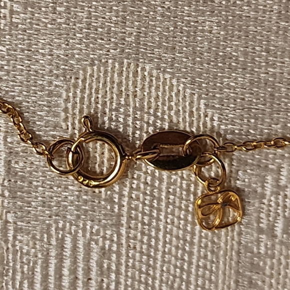 Sydney Evan “Lucky” Necklace .925 Gold Vermeil Diamond Accent Script Pendant 16” - Picture 2 of 13
